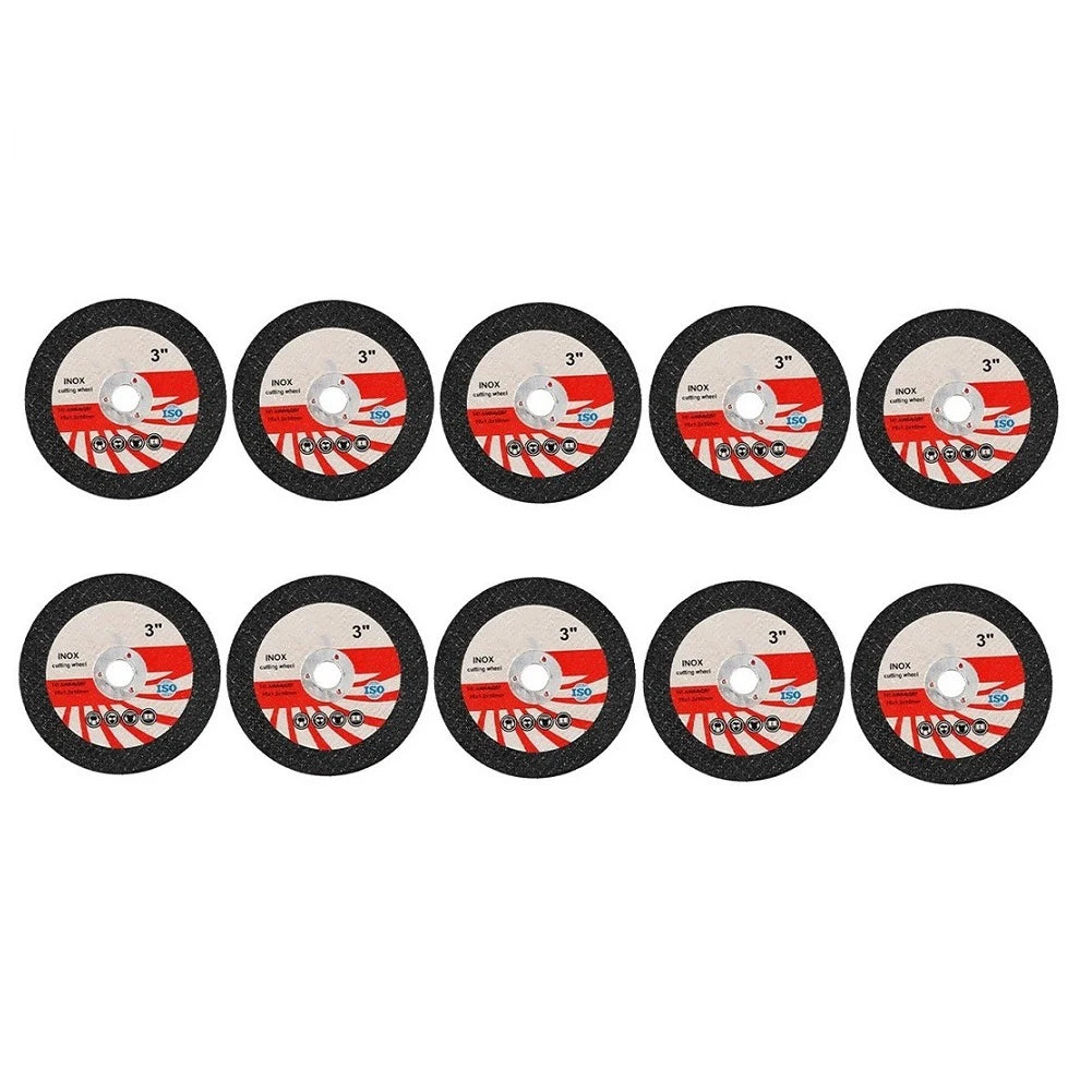 10-Pack 3-Inch Cutting Discs For Angle Grinder, 75mm X 1.2mm X 10mm Resin Fiber Wheels For Metal Steel Stainless Iron