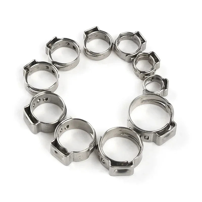 115-Piece Single Ear Hose Clamp Assortment Kit, 304 Stainless