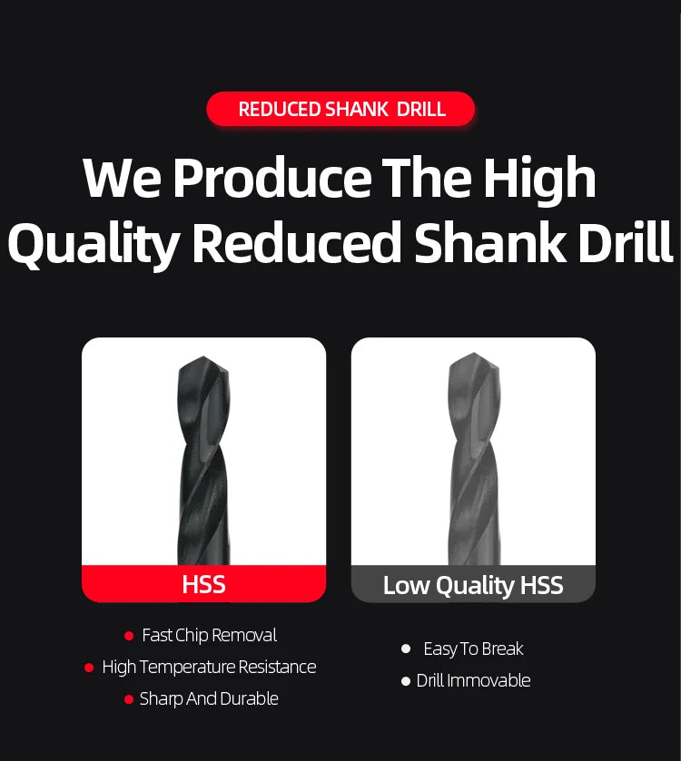 ABAOTE Reduced Shank Nitride Coating Twist Drill HSS Twist Drill Bit 13MM-50MM Hole Cutter For Wood/Metal Drilling Bit Gun Drill