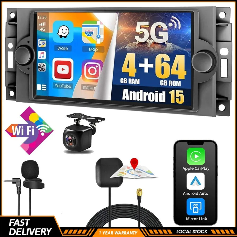 6.8" Android Car Stereo for 2006-2008 Dodge Ram 1500/2500/3500