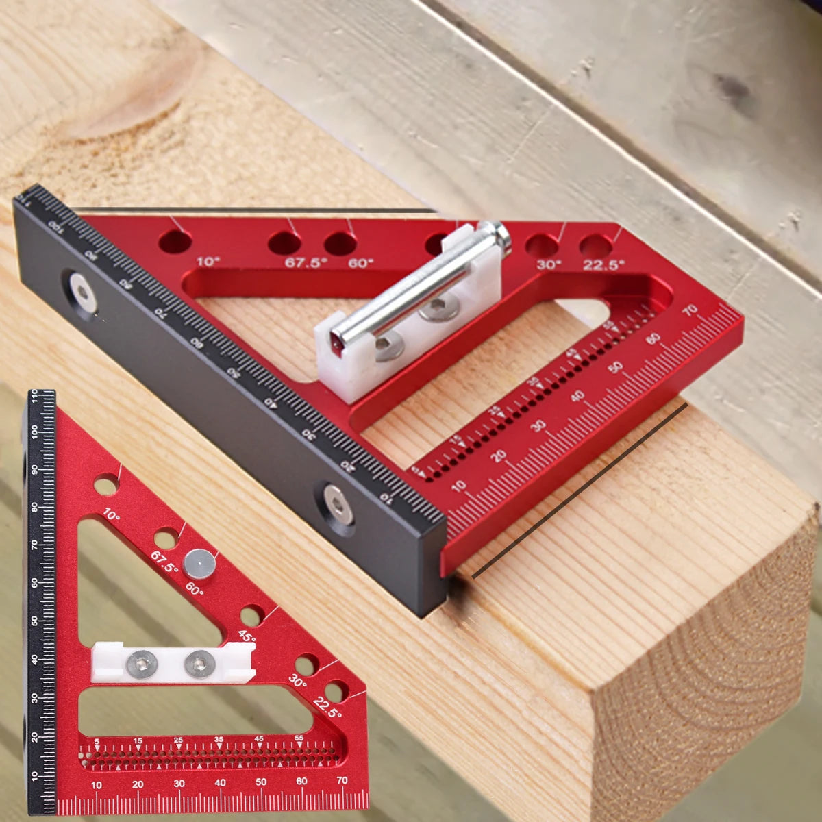 3D Multi-Angle Measuring Ruler - Precision Aluminum Tool
