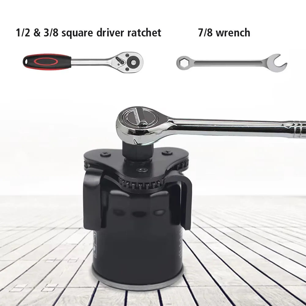 Oil Filter Wrench Tool Set With 3 Jaw Uninstall Removal Key From 2-1/2 Inch to 4.5 Inch Oil Filter Wrench