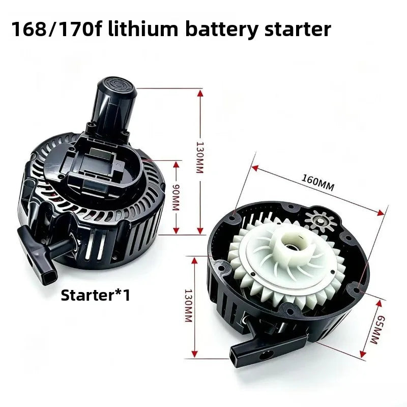 Gas-oline Engine 168F170 New Easy Start Generator Micro Tiller Water Pump Modified Pull Plate Lithium Battery Starter