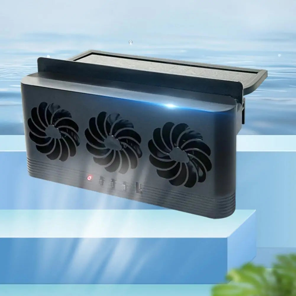 Solar Powered Car Window Exhaust Fan, 3 Air Outlets