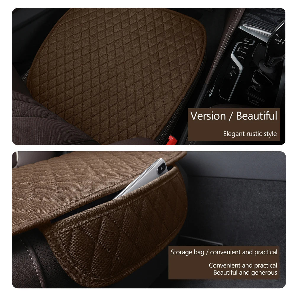 Breathable Cotton Blend Car Seat Cushion for Front or Rear Seats