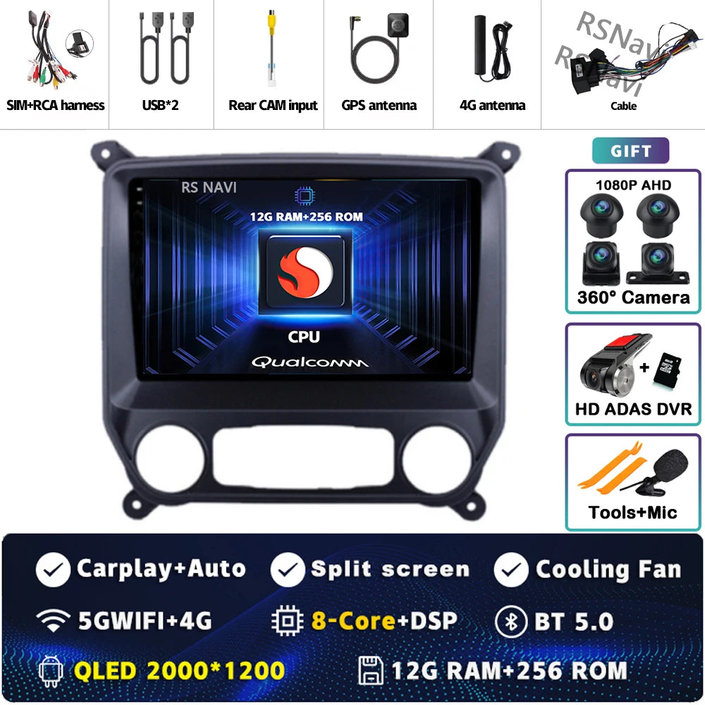 9" Touchscreen CarPlay Android Auto Stereo Chevy Silverado 2014-2018 - image 34