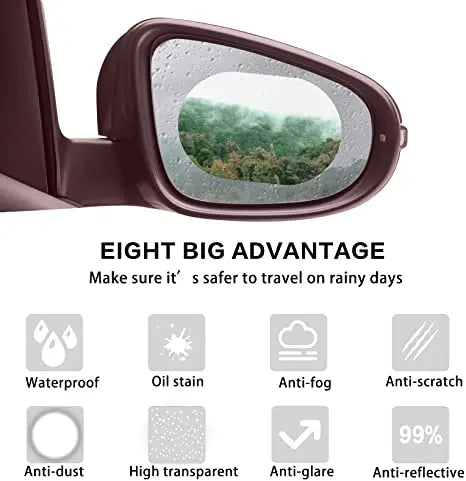 Rainproof Anti-Fog Film Pair for Car Side Mirrors and Windows
