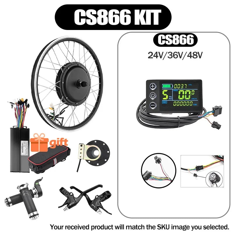 1500W E-Bike Conversion Kit, Brushless Hub Motor Wheel for 20in-700C