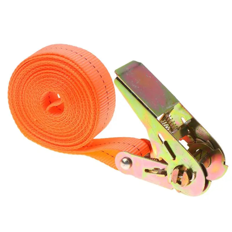 Heavy Duty Ratchet Tie Down Straps High Strength Orange Webbing with Metal Buckle