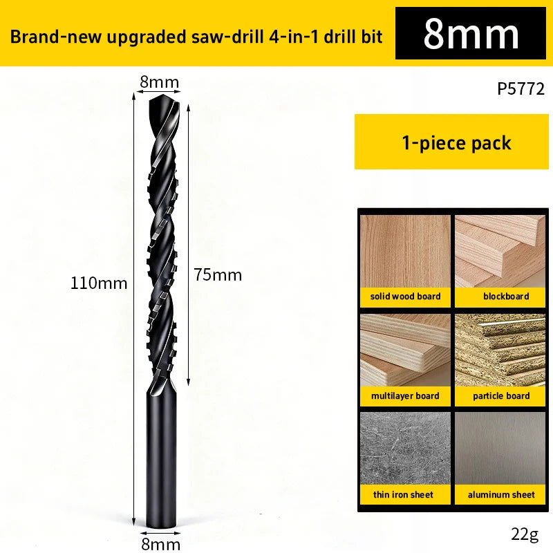 HSS Universal 4 in 1 Drill Bit for Drilling Shaping Reaming Cutting Wood PVC Metal