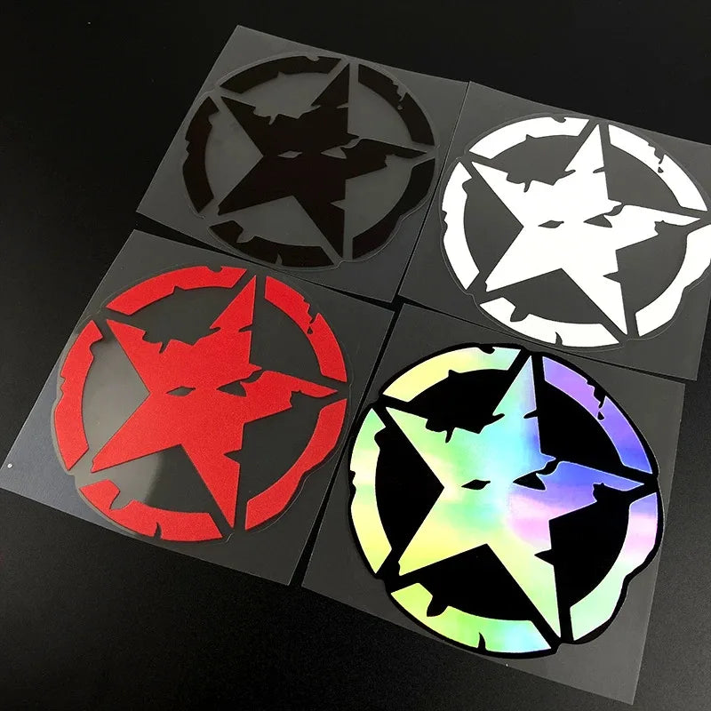 Five-Pointed Star Motorcycle Decals for Tank, Fender and Helmet - view 2