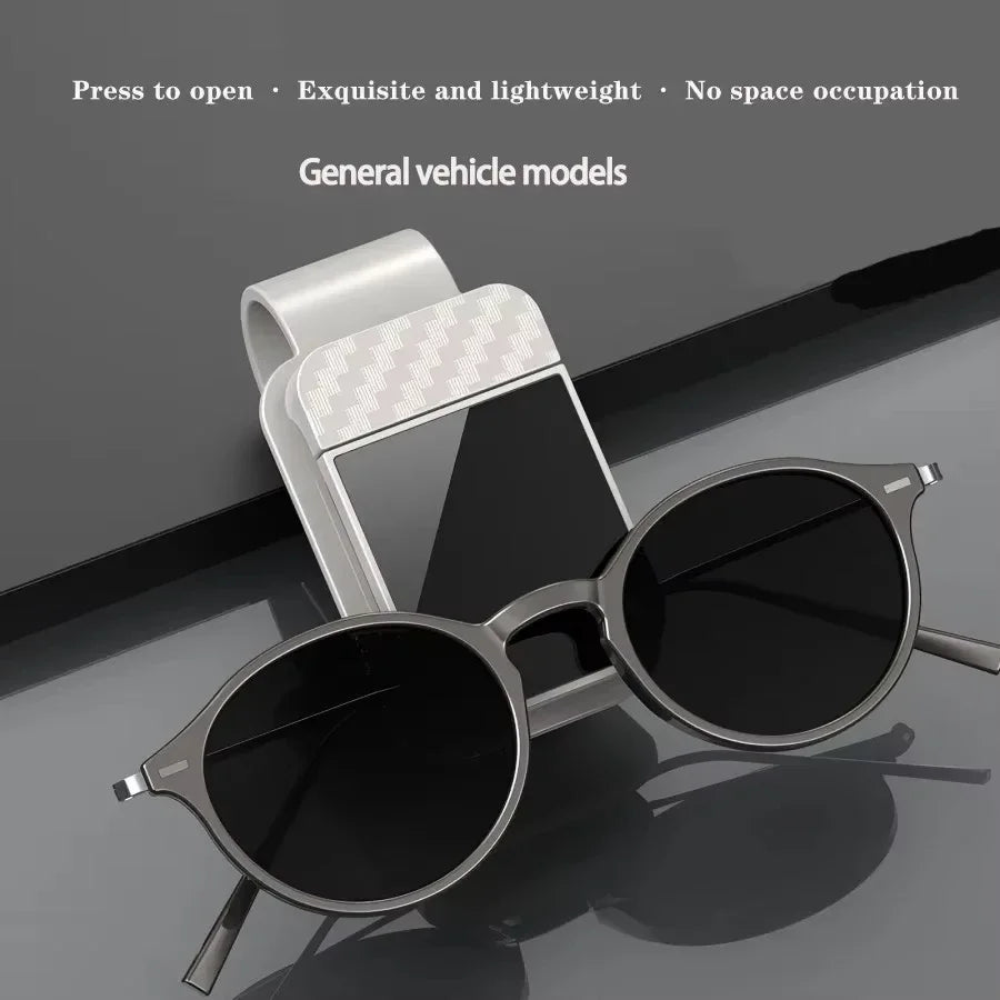 Sun Visor Sunglasses Clip Holder with Card & Ticket Organizer