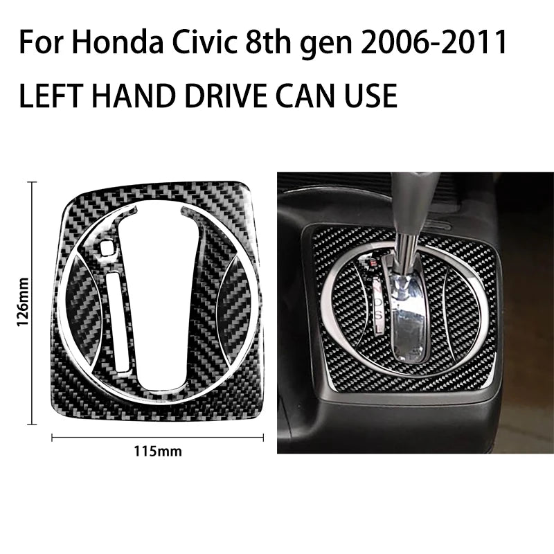 Carbon Fibre Gear Shift Panel Trim for Honda Civic 2006-2011 - view 16