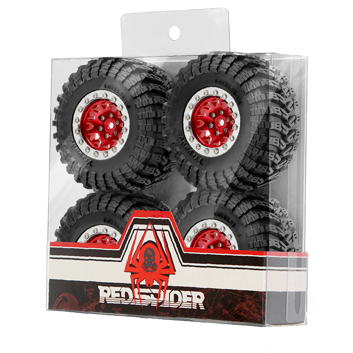 1.3 Beadlock Wheels and Tires OD 2.75'' Hex 7mm (4PCS) for 1/18 1/24 TRX4M SCX24 AX24 FCX18 FCX24 RC Crawler Car