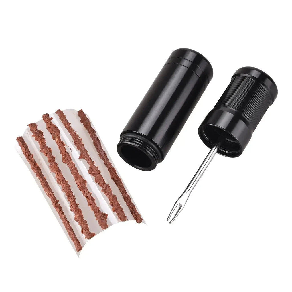 Tubeless Tire Repair Strips - For Emergency Puncture Fix on Car, Motorcycle Bike Tyres, Includes Stirring Glue for Quick Repairs