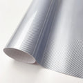 Silver 6D Carbon Fiber Vinyl Wrap Film - Self-Adhesive Car Styling