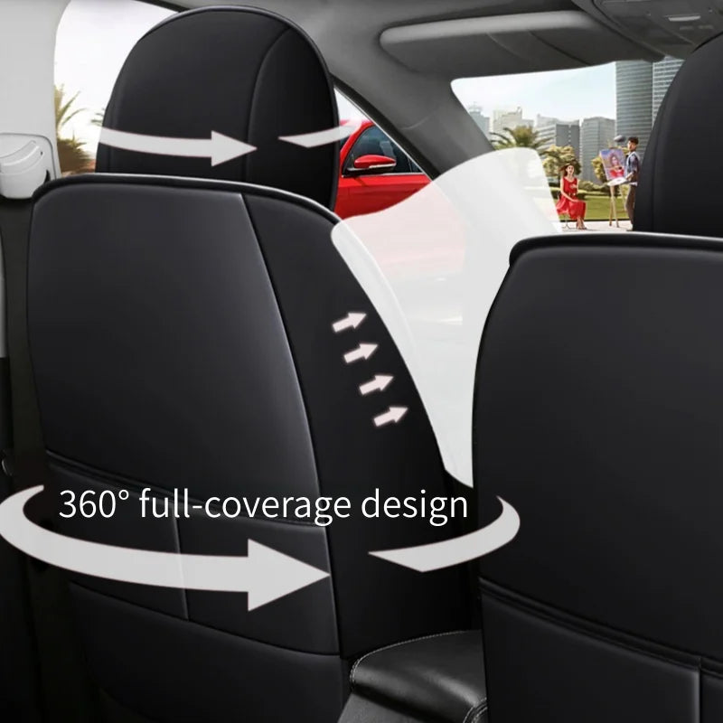 7-Seater, Luxurious Ice Silk/PU Leather Car Seat Cover, Suitable for All Seasons, High-End Car Interior Package, Suitable for Various MPV 7-Seater Seven Head Hat Styles, Comfortable, Breathable and Wear-Resistant, Enhancing Y