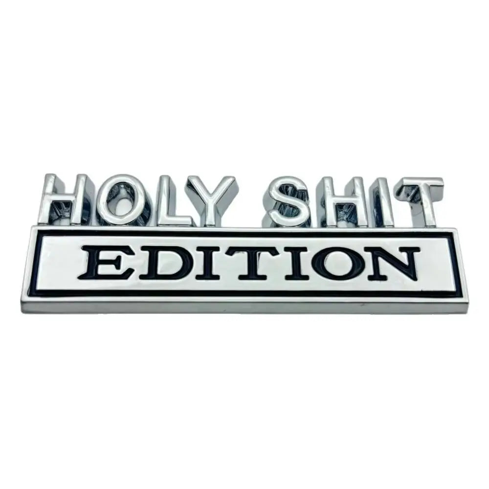 3D Metal Chrome 'Holy Sh*t' Car Emblem Badge - Funny Auto Sticker - image 5