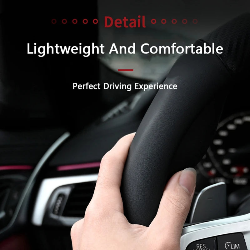 Universal Carbon Fiber Leather Steering Wheel Cover for Toyota - image 5