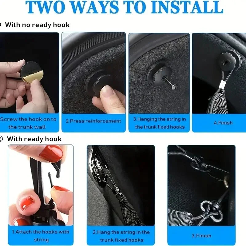 Car Trunk Net Universal Car Mesh Bag Auto Rear Trunk Storage Net Luggage Cargo Net Pocket For Car Motorcycle Trucks ATV