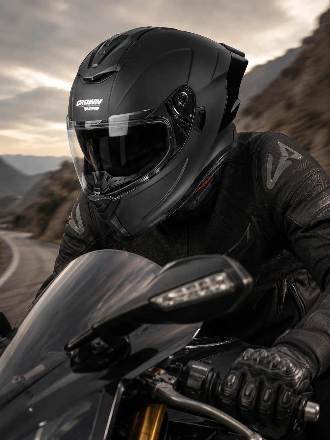 Crown Racing Full-Face Street Helmet, DOT Approved - image 3