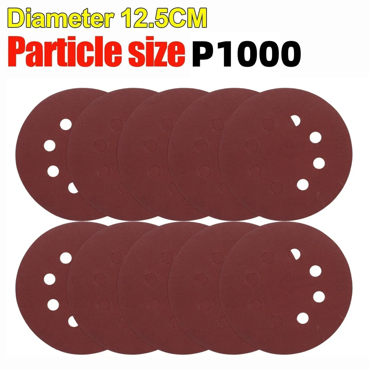 Universal 8-Hole 125mm Sanding Discs for Metal Wood and Glass 40-3000 Grit