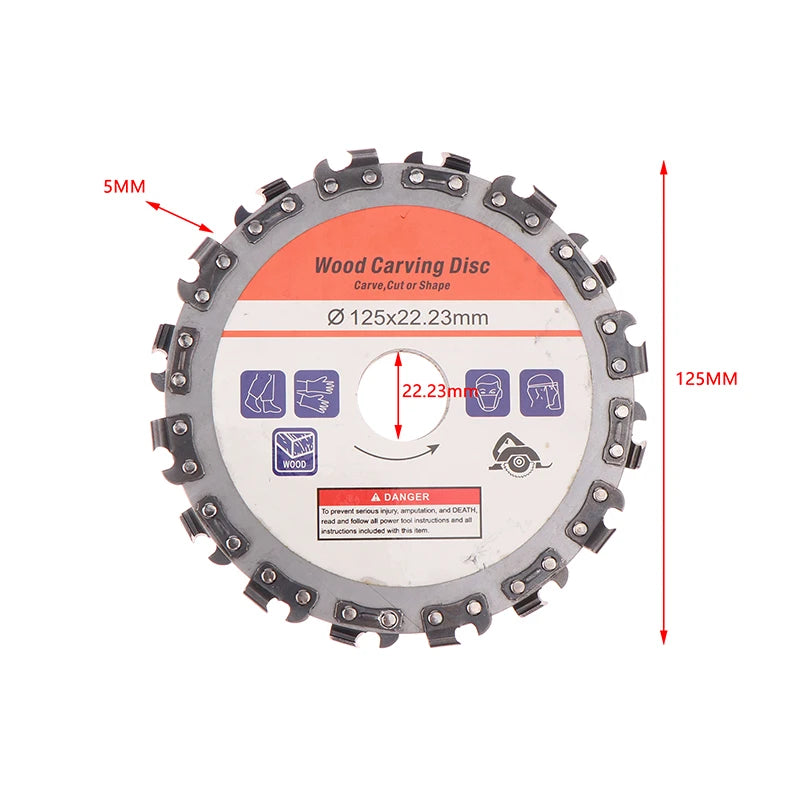 Grooving Machine Chains Disc For 5 Inch Angle Grinder Wood Carving Cutting Disc 125 *22 Mm Grinding Woodworking Disc