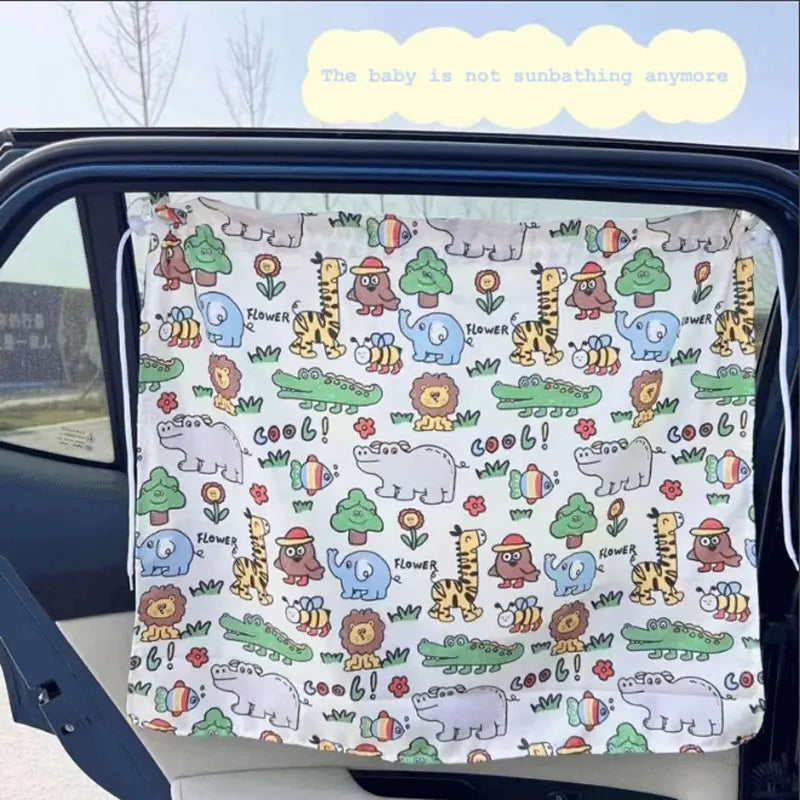 Cartoon Suction Cup Side Window Sun Shade for Kids