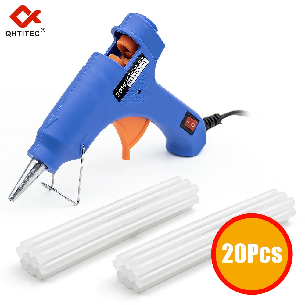 Mini Hot Melt Glue Gun 20W with 20x 7mm Glue Sticks DIY Repair Tool - image 20