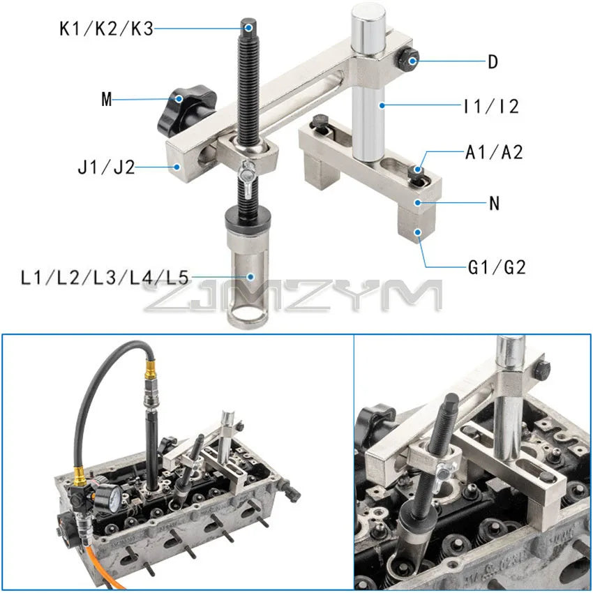 Valve Oil Seal Tool Kit Cylinder Head Valve Spring Compressor Installer - image 3