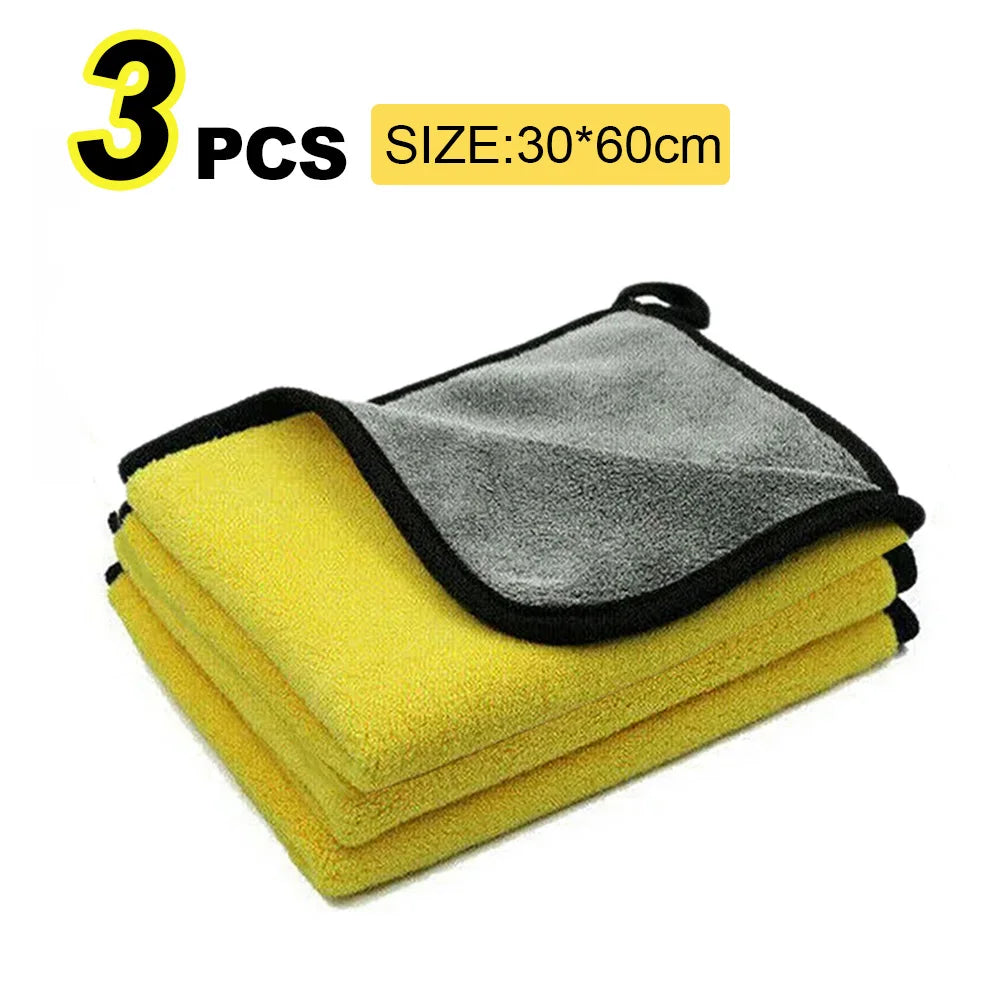 Microfiber Car Detailing & Drying Towel, 30x30cm or 30x60cm, Hemmed Edge