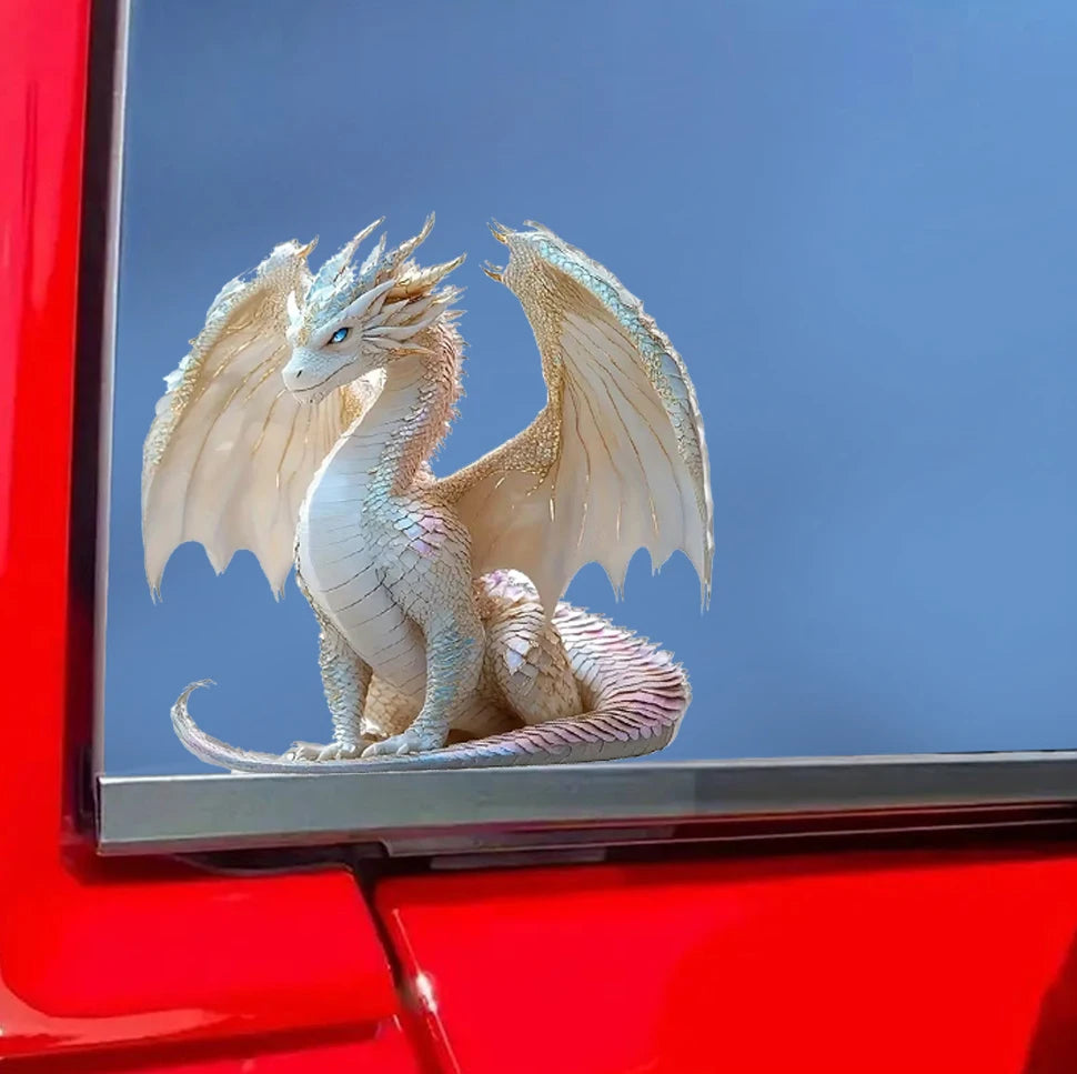 White Dragon Vinyl Decal Sticker for Car, Van and RV, Waterproof - view 6