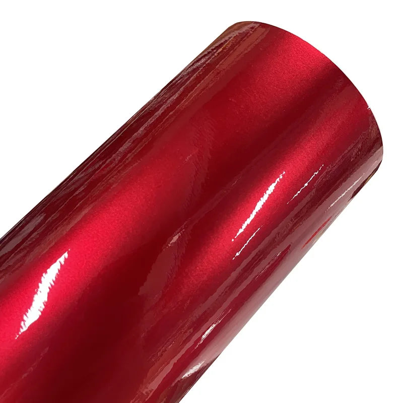Self-Adhesive Metallic Red Glossy Vinyl Car Wrap Film