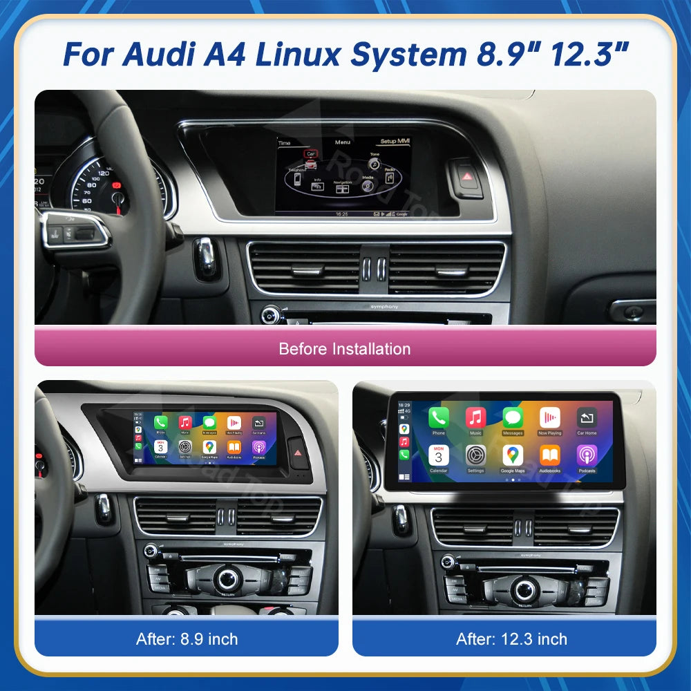 8.9" Touch Screen Car Multimedia Player for Audi A4 S4 2008-2016 - image 3