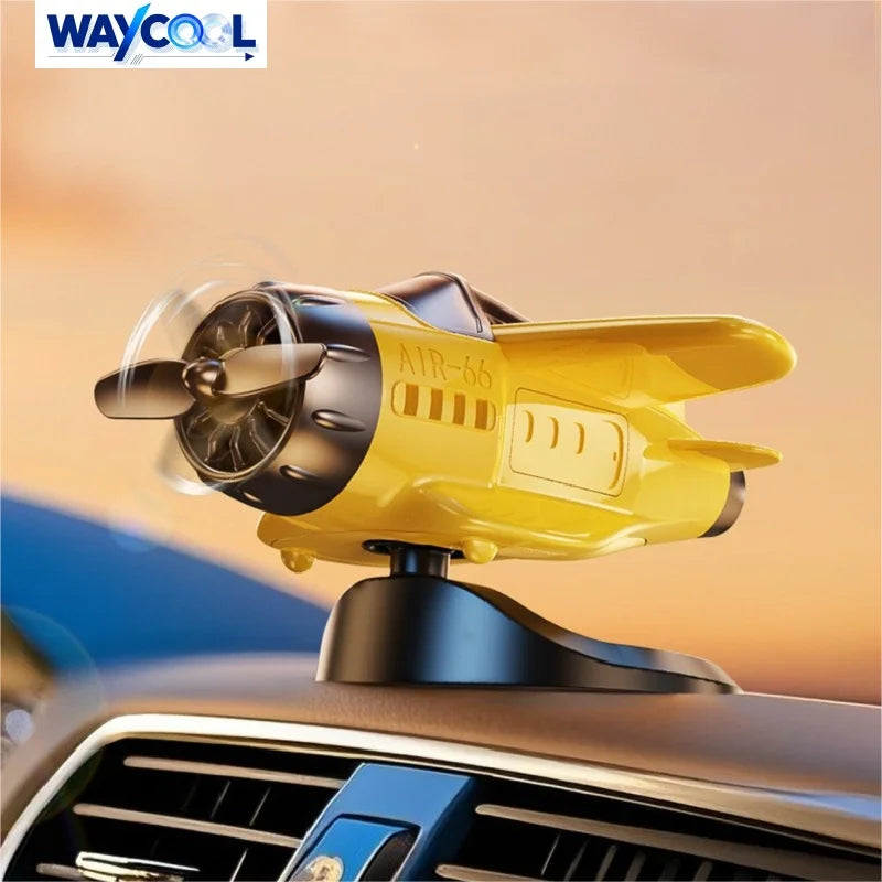 Solar Powered Rotating Airplane Car Ornament - Dashboard Decor