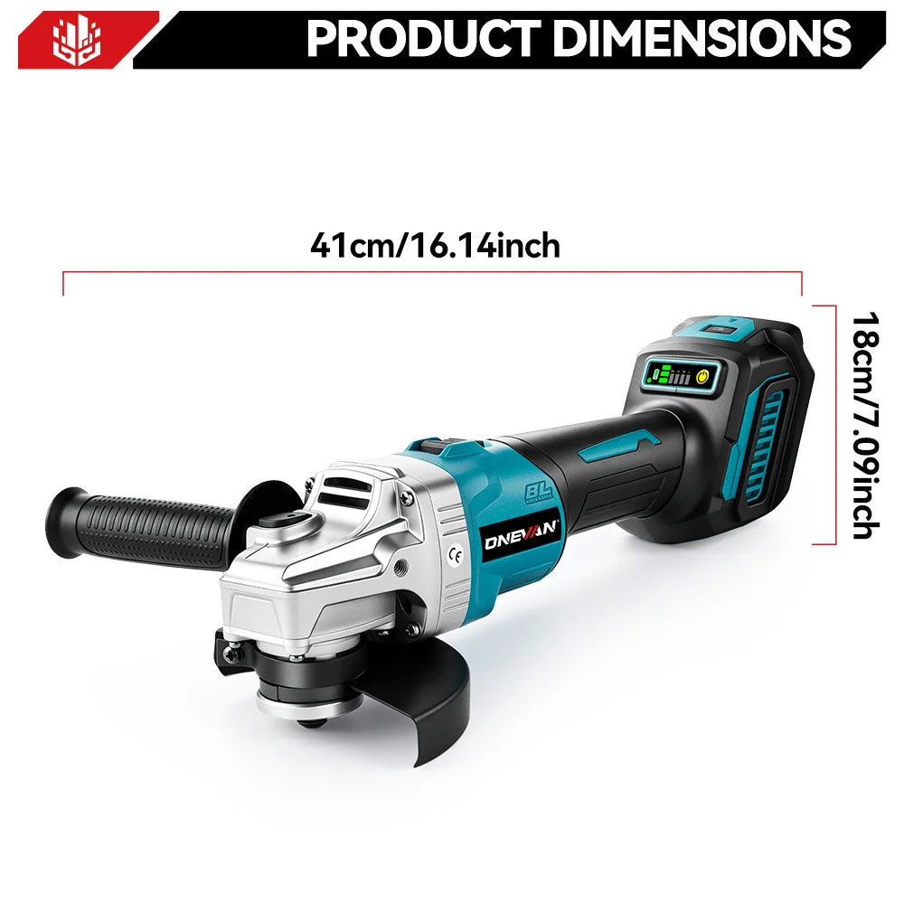 Cordless Angle Grinder 125mm 6-Speed Brushless for Makita 18V Battery - image 12