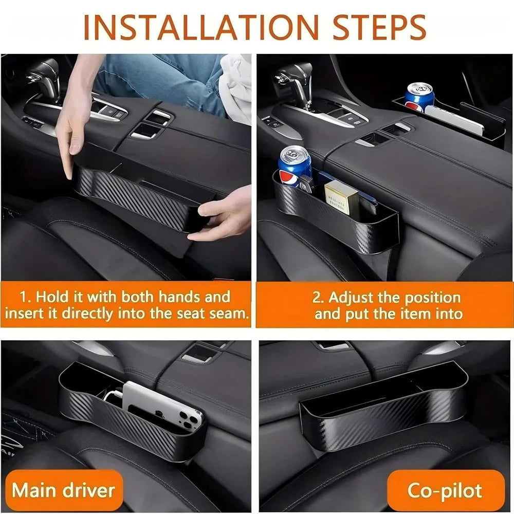 Car Seat Gap Storage Box with Cup Holder