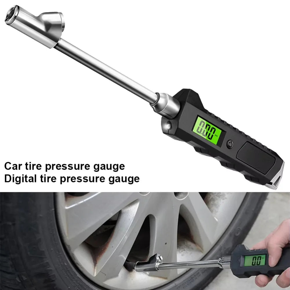 Digital Tire Pressure Gauge 230 PSI 4 Settings Heavy Duty Non-Slip with Backlit LCD Flashlight for Truck/Car/Bicycle/Motorbikes