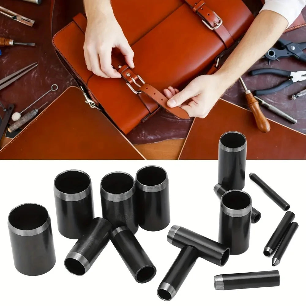 15 Sizes Round Hole Punch(1-15mm), Hollow Punch Cutter Tool Set with Storage Case, Leather Hole Punch, Leather Craft Die Cutter