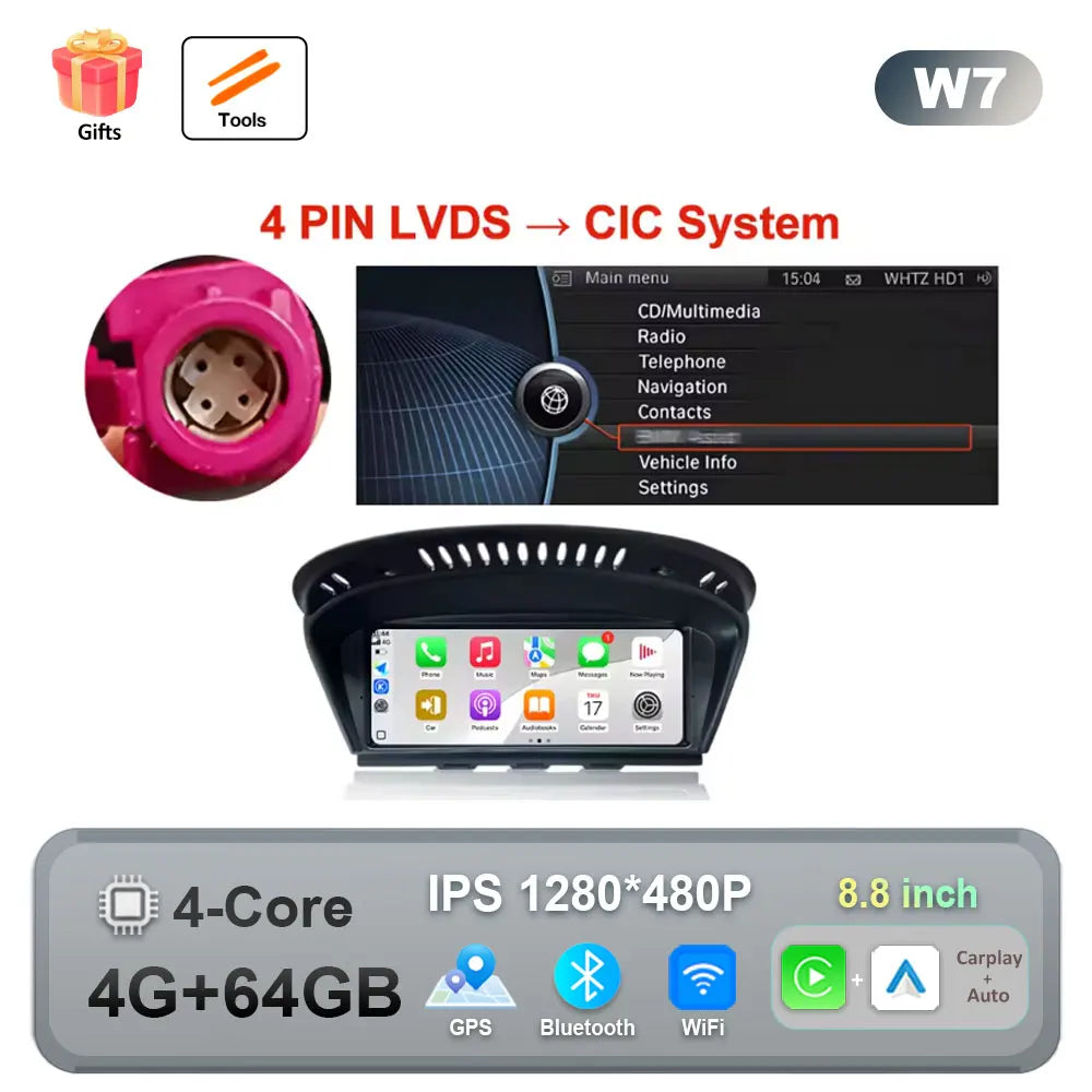 Wireless CarPlay Android Auto Multimedia Radio for BMW E60 E90 - image 8