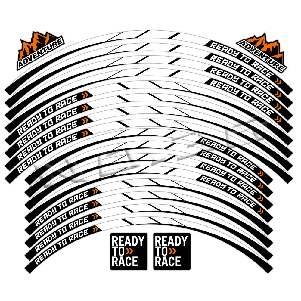 Reflective Motorcycle Rim Decal Stripe, 17-21 Inch Wheels
