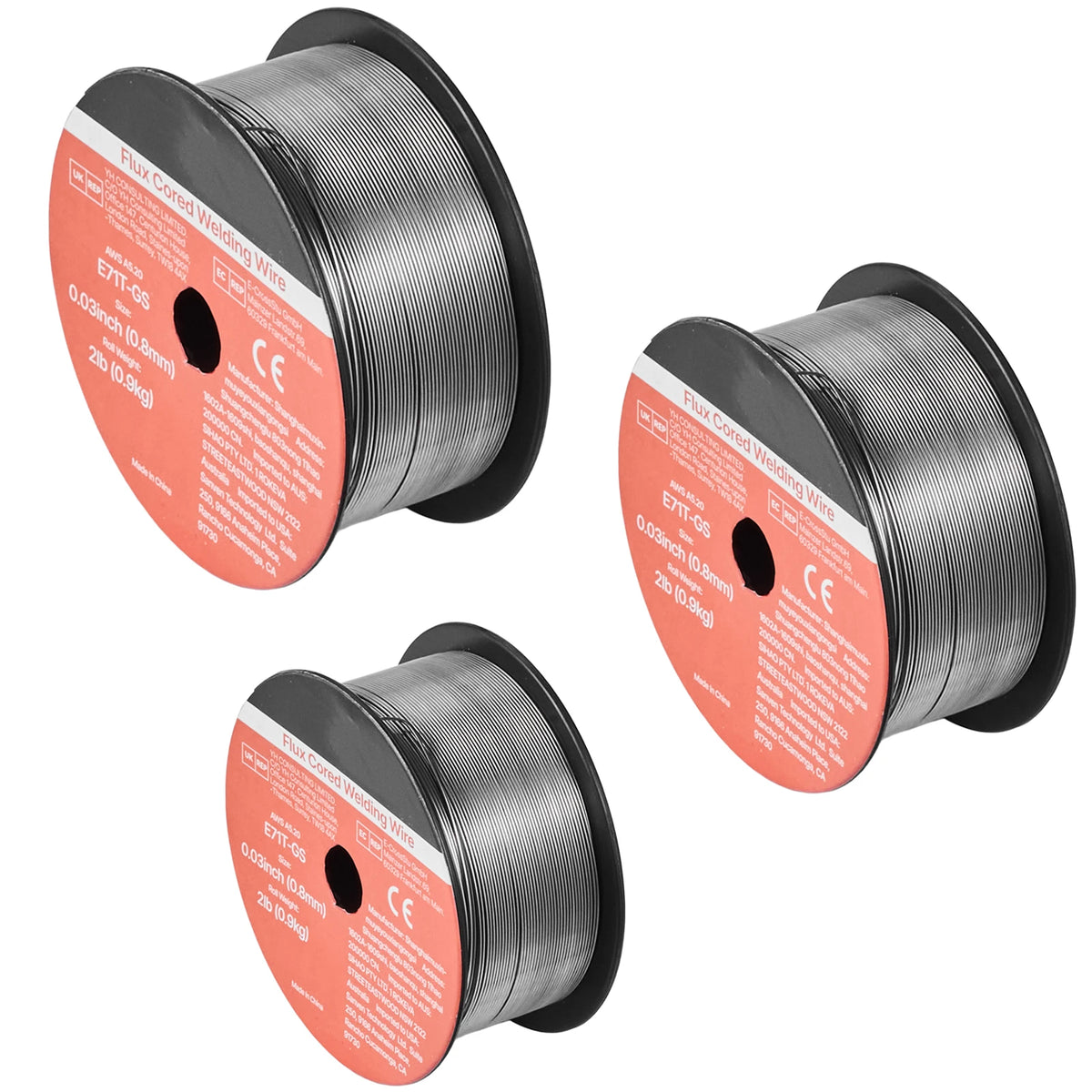 SucceBuy Flux Core MIG Welding Wire Gasless Mild Steel Welding Wire for All Position Arc Welding Self-Shielded for Outdoor Use