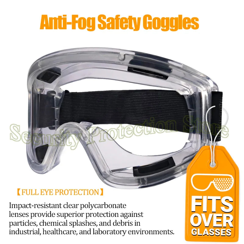 Anti-Fog Over-Glasses Safety Goggles, Impact-Resistant