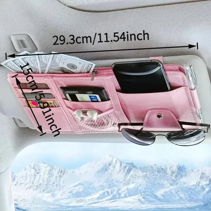 Car Sun Visor Organizer with Multiple Pockets