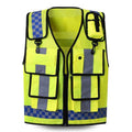 Breathable Safety Vest Mesh Hi Vis Vest Bonded Multiple Pockets Vest Mens Adjustable Safety Workwear Customized Logo ﻿
