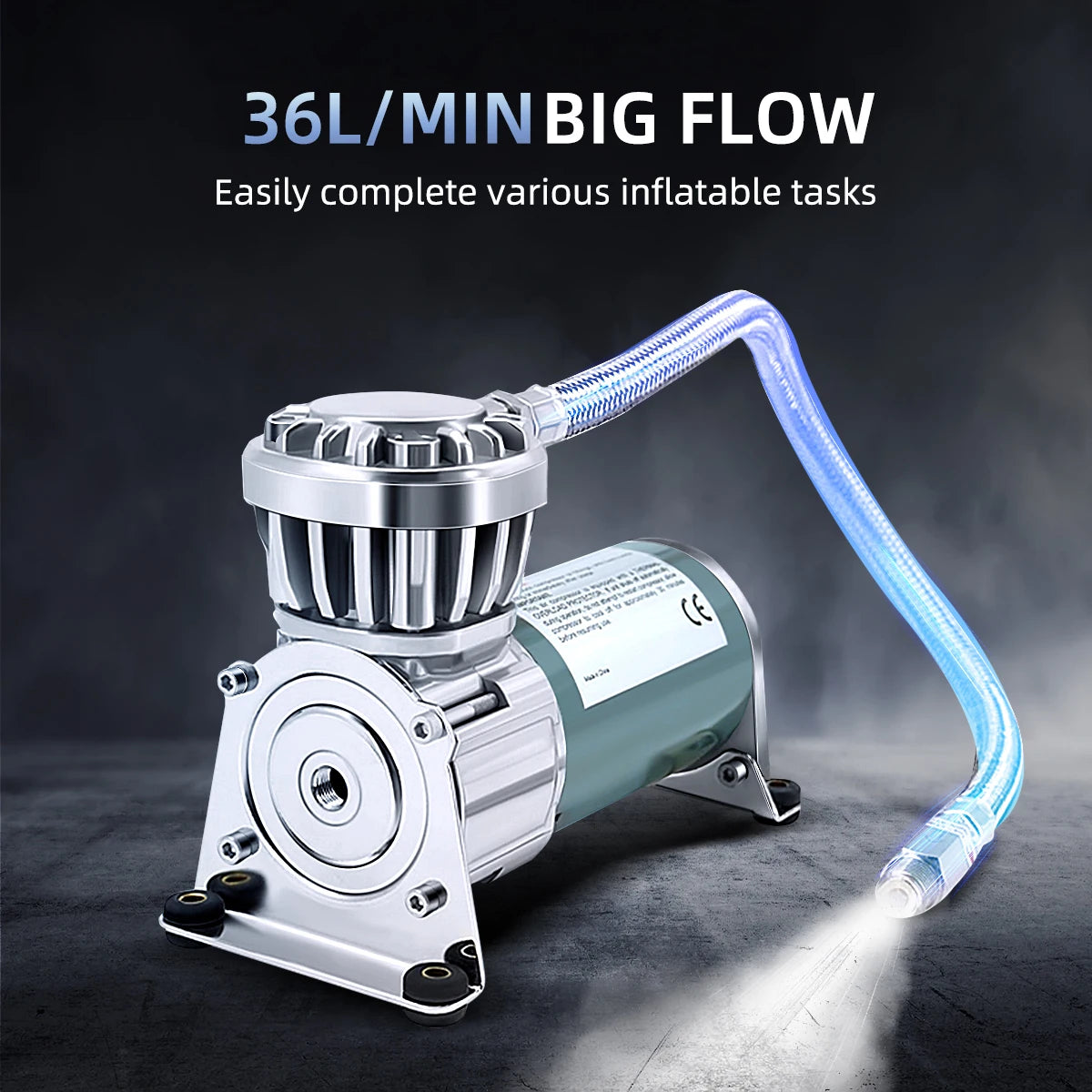 Industrial grade small air compressor,12V/24V 150PSI,IP67,Filter,High-performance,Thermal protection,Robot,Air suspension H350