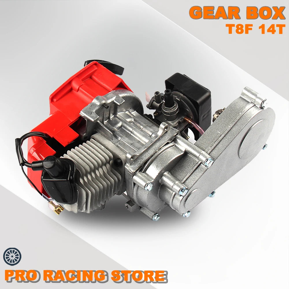 49cc 2-Stroke Engine with T8F 14T Gearbox for Pocket and Mini Dirt Bikes