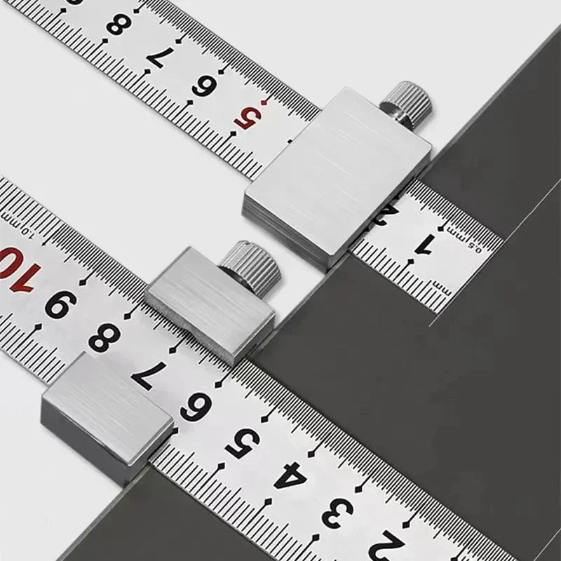 Precision Portable Steel Ruler with Limit Block for Woodworking - image 4
