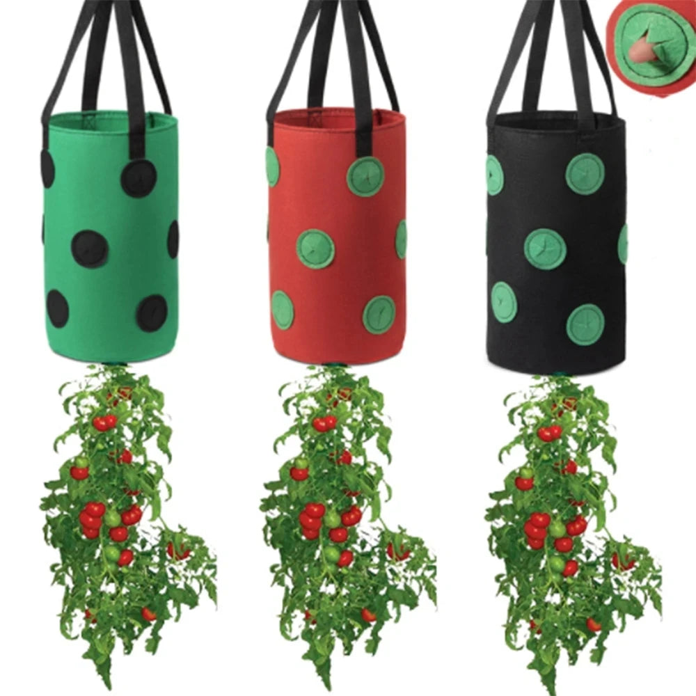13-Hole Felt Hanging Planter Grow Bag – Tomato & Strawberry