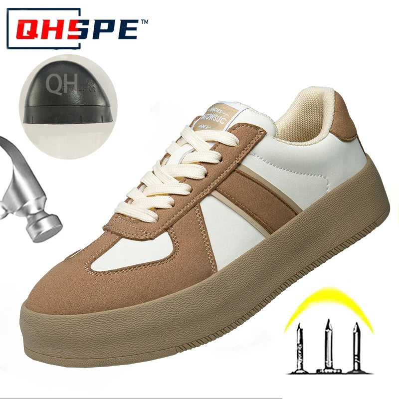 Women's Steel Toe Safety Shoes, Anti-Smash Anti-Pierce, Lightweight Soft Sole